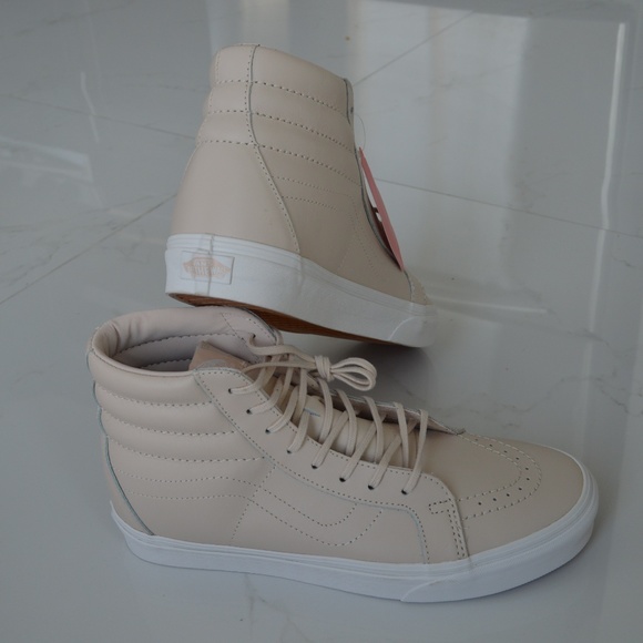 VANS SK8-HI REISSUE DX LEATHER WHISPER PINK SHOES - Picture 6 of 16